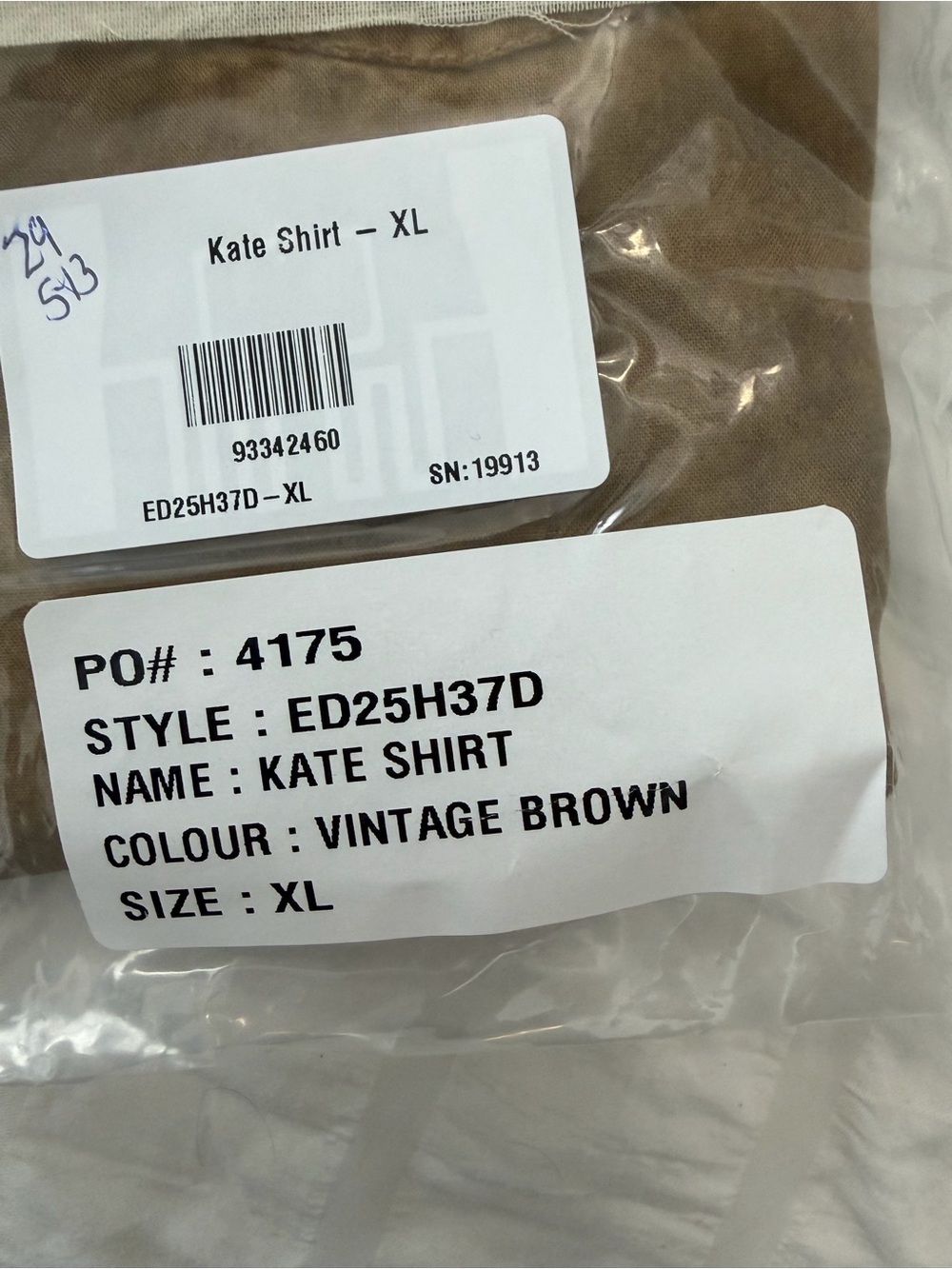 NWT Aratta Silent Journey- Kate Shirt- Vintage Brown - Picture 15 of 16